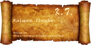 Kalapos Tivadar névjegykártya