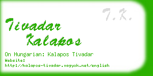 tivadar kalapos business card